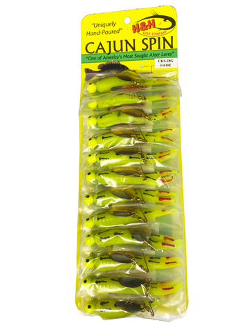 Cajun Grub & Split Tail Spins - Gold 12pk - H&H Lure Company
