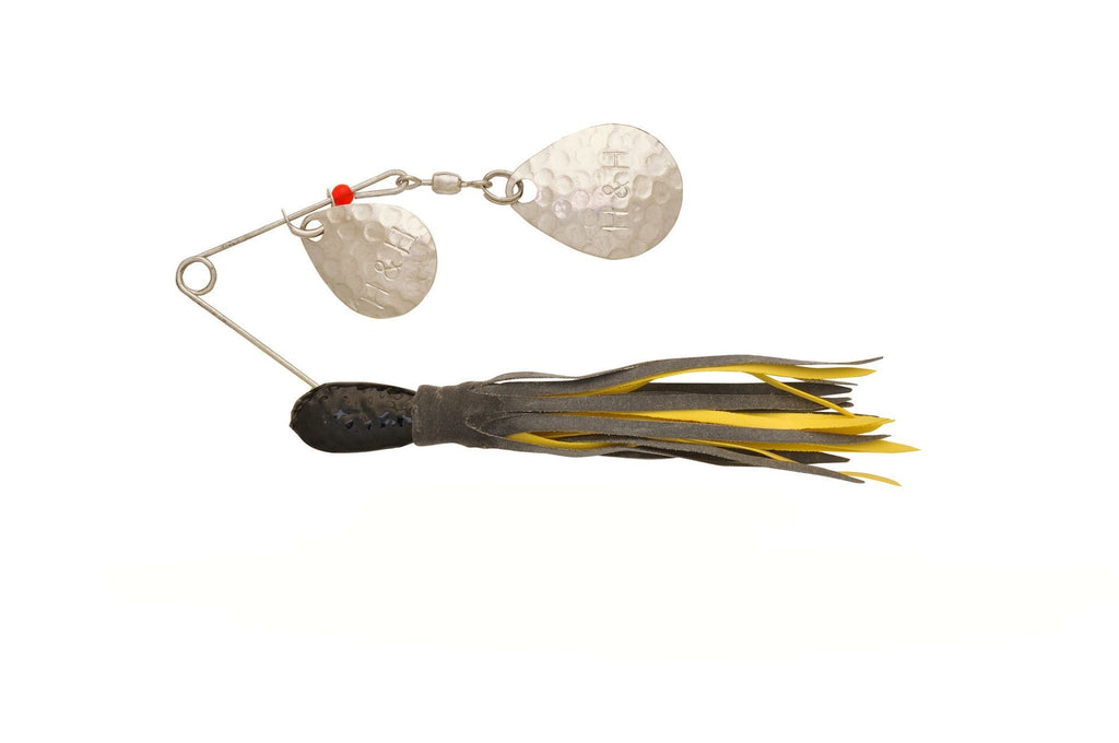 c hines fishing lures H&H Original Spinner Lure #35 (Chart+Chart/White) / Mini H&H Single Nautical Theme Abu Garcia Black Max erratic retrieves or slow Options:Standard coarse - barbless