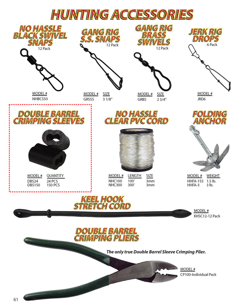 Double Barrel Crimping Sleeves– H&H Lure Company