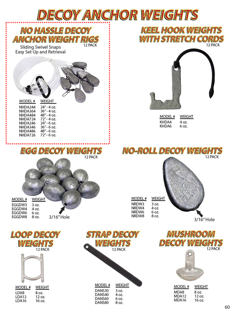 No Hassle Decoy Anchor Weight Rigs