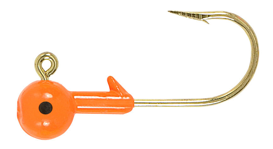bulk lead head fishing hooks Round Jig Heads Gold Hook (1/16 oz