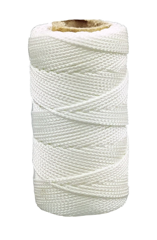 White Braided Nylon Twine; Size 48; 425 ft/lb; 1 pound spool