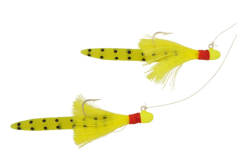 different companys that produce the artificial fishing lure H&H Lure Company 1/8 oz Speck Tail Rig EACH