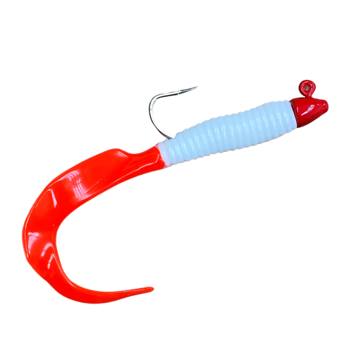 8 Giant Curl Tail Jig Rigged with King Cocahoe Jig Head– H&H Lure Company