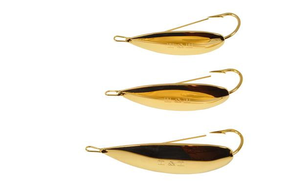 bulk fishing spoons no hooks H&H Bulk Weedless Spoons 1/2 oz / #02 Gold / 25 / pack