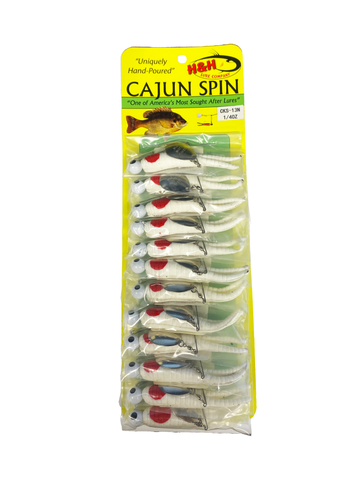 Cajun Grub & Split Tail Spins - Nickel 12pk - H&H Lure Company