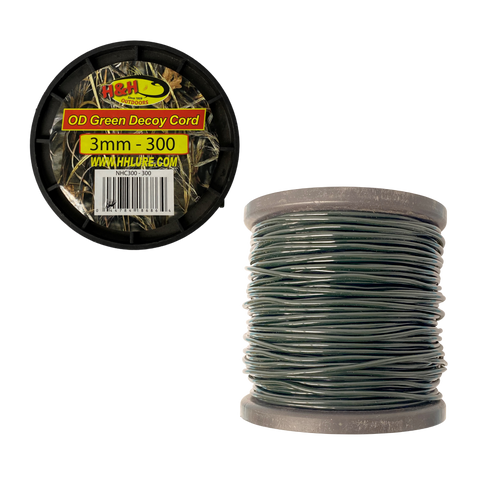 No Hassle Clear PVC Cord 300 OD Green