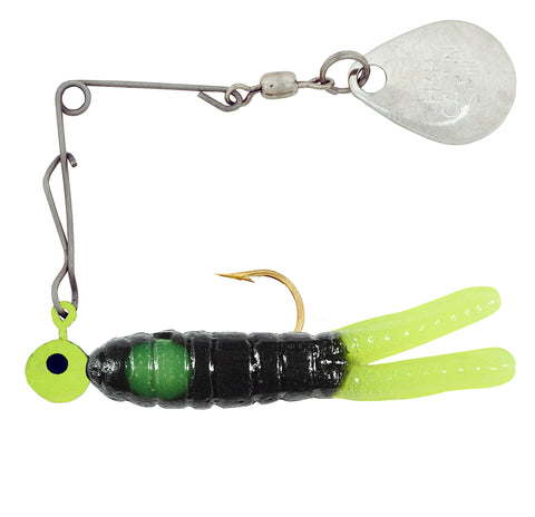 H&H CS-24N Cajun Spin, 1/16 oz Black/Chartreuse Tail & Dot, Nickel