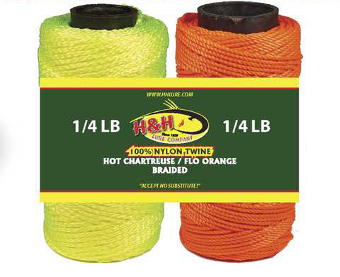 1/4 lb. Braided Nylon Twine - Green / White– H&H Lure Company