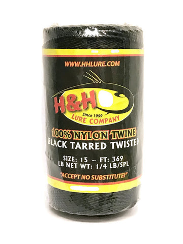 1/4 lb Black Tarred Twisted Twine - H&H Lure Company