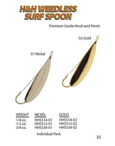 bulk fishing spoons no hooks H&H Weedless Spoons 3/4 oz / #01 Nickel