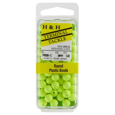 8mm Round Plastic Beads - H&H Lure Company