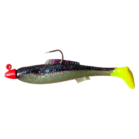 H&H Kcmj1-50 King Cocahow Minnow Jig 6in 1oz Glow/Chartreuse Tail Lure