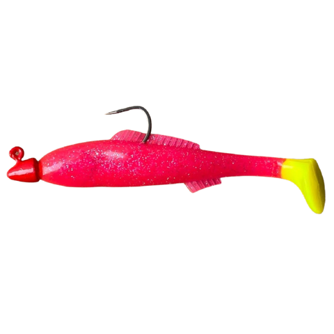 H&H Kcmj1-50 King Cocahow Minnow Jig 6in 1oz Glow/Chartreuse Tail Lure