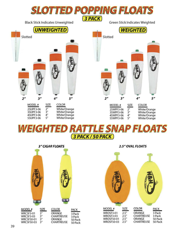 Popping Raft H&H Slotted Popping Float– H&H Lure Company