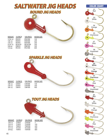 Round Jig Heads Gold Hook (1/16 oz - 1/2 oz)– H&H Lure Company