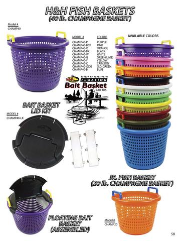 decorative fishing lure basket Bait Basket Lid Kit