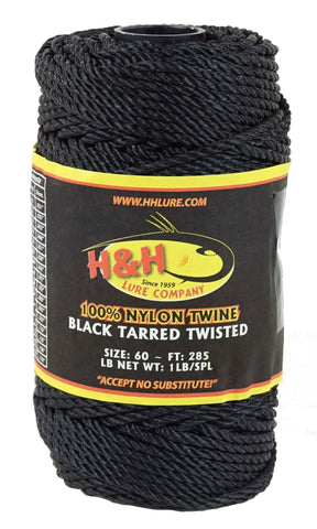 1 lb. Black Tarred Twisted Twine– H&H Lure Company