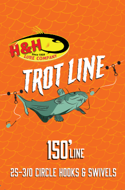 H&H Trot Line with Brass Swivels and Fused Beads Classic Trotlines for  Catfish Floating Trotline 150 Feet with 25 Hooks : : Sports &  Outdoors